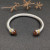 David Yurman Gold and Silver 7mm Double End Cap Cable Bracelet with Champagne Pav&Atilde;&copy;