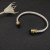 David Yurman 5mm Gold-End Black Diamond Cable Cuff Bracelet