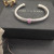 David Yurman 7mm Sterling Silver Cable Cuff Bracelet with Bead End Caps Pink Diamonds