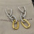 David Yurman Gold and Silver Cable Twist Hoop Earrings with Clasp Closure