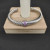 David Yurman 7mm Sterling Silver Cable Cuff Bracelet with Bead End Caps Pink Diamonds