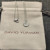 David Yurman Silver Diamond Letter M Round Pendant Necklace, Length 42cm + 3cm + 3cm