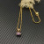 David Yurman Gold 11mm Four-Prong Purple Diamond Necklace