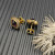 David Yurman 7mm Gold Square Purple Diamond Stud Earrings