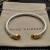 David Yurman 5mm Silver Cable Bracelet with Gold Station and Five-Row Pav&Atilde;&copy; Champagne Diamond Accent