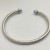 David Yurman 4mm Sterling Silver Turquoise Diamond Bangle Bracelet
