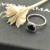 David Yurman Four-Prong Square Black Diamond Ring