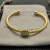 David Yurman Gold 4mm Pav&Atilde;&copy; Cushion Cable Bracelet