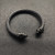 David Yurman 7mm Black Colorful Enamel Cuff Bracelet, Fits Wrist Size 16cm - 20cm