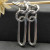 David Yurman Silver Four-Ring Earrings, 53.5mm Length