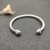 David Yurman 5mm Silver Diamond Round Cuff Bracelet, Fits Wrist Size 16cm - 20cm