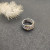 David Yurman Gold and Silver Three-Row Diamond Border Ring