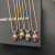 David Yurman Rose Gold Purple Diamond Gumball Necklace, 2mm Chain, 45+5cm Adjustable Length