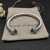David Yurman 7mm Full Pav&Atilde;&copy; Blue Diamond-Set End Cap Cable Bracelet