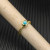 David Yurman Gold 2.8mm Petite Cable Turquoise Ring