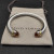 David Yurman Gold and Silver 7mm Double End Cap Cable Bracelet with Champagne Pav&Atilde;&copy;