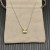 David Yurman Silver 8mm Four-Prong Green Diamond Necklace Adjustable 42+3+3cm