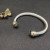 David Yurman Gold and Silver 7mm Double End Cap Cable Bracelet with Brown Pav&Atilde;&copy;