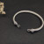 David Yurman 5mm Sterling Silver Cable Hook Cuff Bracelet with Diamond Accent