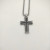David Yurman Double Twist Cross Pendant Necklace with Black Diamonds, 3mm Cable Chain, Length 50cm + 5cm / 60cm + 5cm