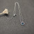 David Yurman 7mm Cable Twist Square Blue Diamond Pendant Necklace, 1.5mm Chain, Length 45cm + 5cm