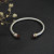 David Yurman 5mm Double Diamond End Champagne Diamond Cuff Bracelet Silver