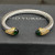 David Yurman 7mm Gold-Tone End Caps Sterling Silver Cable Cuff Bracelet Light Green Diamonds