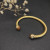 David Yurman 5mm Gold Cable Cuff Bracelet with Diamond-Accented Champagne Stone