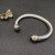 David Yurman 7mm Gold and Silver Double Diamond Station Purple Diamond Cuff Bracelet