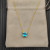 David Yurman Gold 8mm Four-Prong Blue Diamond Necklace