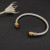 David Yurman 5mm Gold-End Champagne Diamond Cable Cuff Bracelet