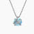 David Yurman 11mm Hexagonal Blue Crystal Pendant Necklace