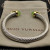 David Yurman 7mm Gold-Tone End Caps Sterling Silver Cable Cuff Bracelet 5-Row Pav&Atilde;&copy; Light Green Diamonds