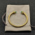 David Yurman 5mm Gold Angled Green Chalcedony Cuff Bracelet, Fits Wrist Size 16cm - 20cm