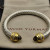 David Yurman 7mm Gold Gemstone Head Brown Diamond Bracelet, Fits Wrist Sizes 16&acirc;20cm