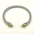 David Yurman 5mm Gold-End Light Green Rectangular Stone Cable Cuff Bracelet