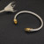 David Yurman 5mm Gold-End Yellow Diamond Cable Cuff Bracelet
