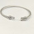 David Yurman Sterling Silver 3mm Pav&Atilde;&copy; Hook-End Bangle Bracelet