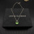David Yurman Sterling Silver 11mm Four-Prong Green Diamond Necklace