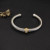 David Yurman 7mm Sterling Silver Cable Cuff Bracelet with Gold Bead End Caps White Diamonds