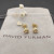 David Yurman 5mm Four-Prong Gold-Set Stud Earrings with Champagne Center Stone and Diamond Accents