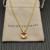 David Yurman Gold 11mm Four-Prong Champagne Diamond Necklace