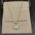 David Yurman Gold Square Blue Diamond Pendant Necklace, 1.5mm Chain, Length 45cm + 5cm
