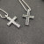 David Yurman Double Twist Cross Pendant Necklace with Black Diamonds, 3mm Chain, Length 50+5cm / 60+5cm
