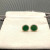 David Yurman 14mm Gold Malachite Diamond Circle Stud Earrings