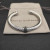 David Yurman 7mm Sterling Silver Cable Cuff Bracelet with Bead End Caps Black Diamonds