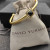 David Yurman Gold Tone 4mm Cable Square Black Diamond Cuff Bracelet