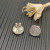 David Yurman Silver 13.6mm Pav&Atilde;&copy; Diamond Button Stud Earrings