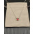David Yurman Silver 8mm Four-Prong Red Diamond Necklace Adjustable 42+3+3cm