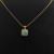 David Yurman Gold Square Blue Diamond Pendant Necklace, 1.5mm Chain, Length 45cm + 5cm